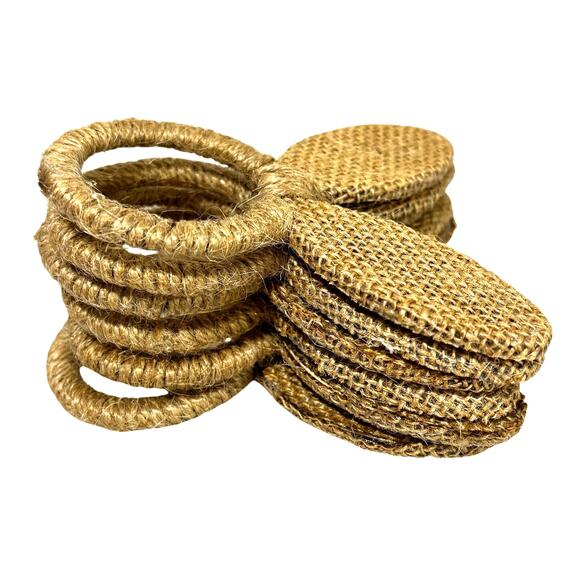 Napkin rings (6) Easter theme novelty bunny rabbit ears burlap holiday dining - Picture 4 of 4